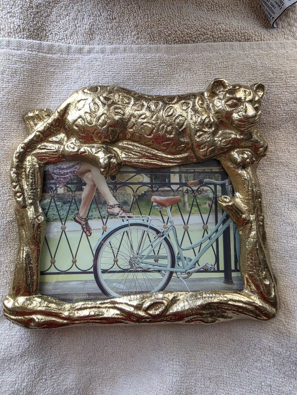 OPALHOUSE 4" x 6" Brass Leopard Photo Frame